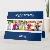 THREE PHOTO Letters Blue Boys 3rd誕生日 カード (正面)