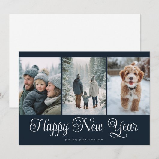 Three Photo New Year シーズンカード (正面/裏面)