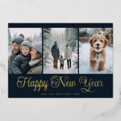 Three Photo New Year 箔シーズンカード (正面)