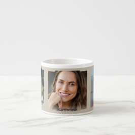 Three photos and name, beige Sci-Fi Frame エスプレッソカップ