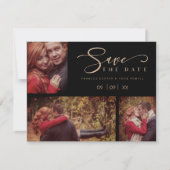 Three Photos Collage Minimalist Modern Wedding  (正面)