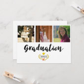 Three photos College Graduation card カード (正面/裏面インサイチュ)