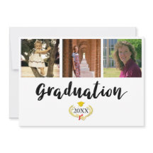 Three photos High School Graduation Announcement