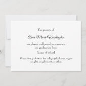 Three photos High School Graduation Announcement カード (裏面)