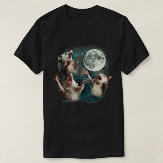 Three Possum Moon Meme Tシャツ (デザイン正面)