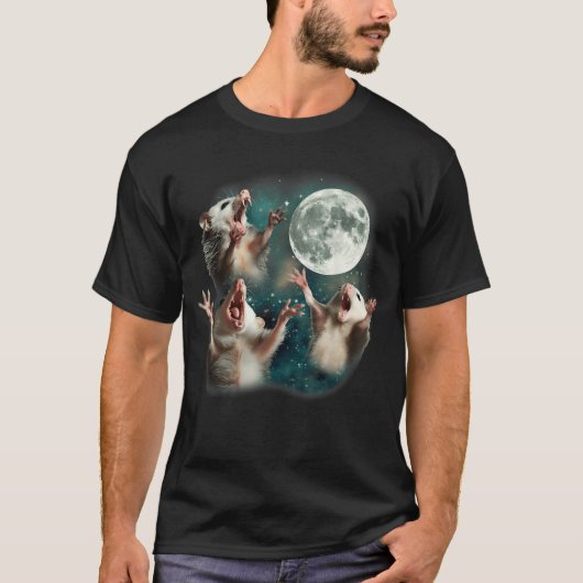 Three Possum Moon Meme Tシャツ (正面)
