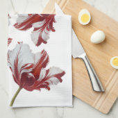 Three Red Tulips キッチンタオル (四つ折り)