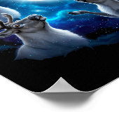 Three Reindeer Howling At The Moon Merry Christmas ポスター (角)