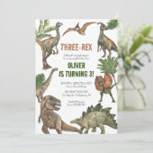 Three-Rex 3歳の誕生日恐竜の招待状 セーブザデート (スタンド正面)