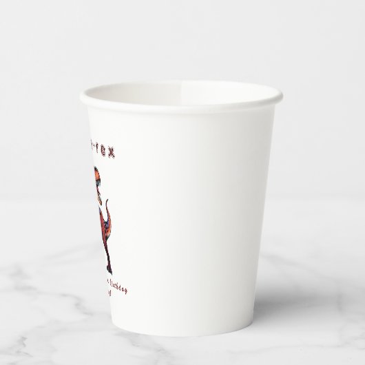 Three-Rex basketball Dino birthday   紙コップ (左)