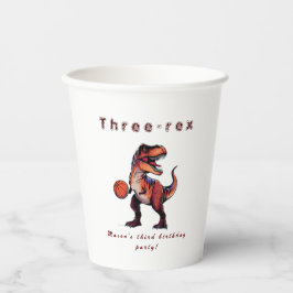 Three-Rex basketball Dino birthday   紙コップ