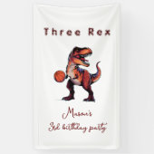 Three-Rex basketball Dino birthday welcome sign 横断幕 (縦)