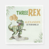Three Rex - Birthday Boy with Dinosaur Theme スタンダードランチョンナプキン (正面)