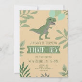 Three-Rex Birthday Invitation 招待状 (正面)