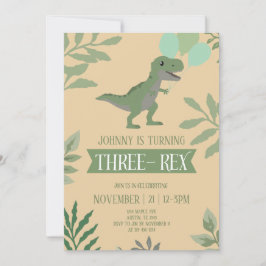 Three-Rex Birthday Invitation 招待状