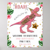 Three-Rex Dinosaur 3rd Birthday Welcome ポスター (正面)