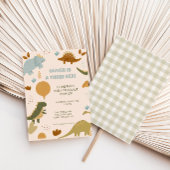 Three Rex Dinosaur 3rd Boy Birthday Invitation 招待状