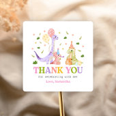 Three Rex Dinosaur Birthday スクエアシール