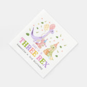 Three Rex Dinosaur Birthday スタンダードランチョンナプキン (角)
