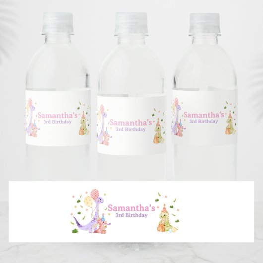 Three Rex Dinosaur Birthday ペットボトルラベル