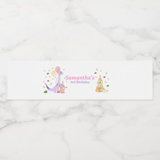 Three Rex Dinosaur Birthday ペットボトルラベル (シングルラベル)