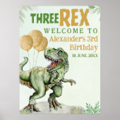 Three Rex - Funny Birthday 3rd Boy Dinosaur ポスター (正面)