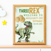 Three Rex - Funny Birthday 3rd Boy Dinosaur ポスター