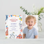 Three Ring Circus 3rd Birthday Carnival Photo 招待状 (スタンド正面)