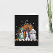 Three Saint Bernard St. Bernard Dog Halloween Ghos カード (正面)