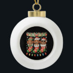 Three Santa Elf Dachshunds Christmas Socks Funny セラミックボールオーナメント<br><div class="desc">Three Santa Elf Dachshunds Christmas Socks Funny</div>