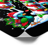 Three Santa Peas On Candy Cane Christmas Kids Todd ポスター (角)