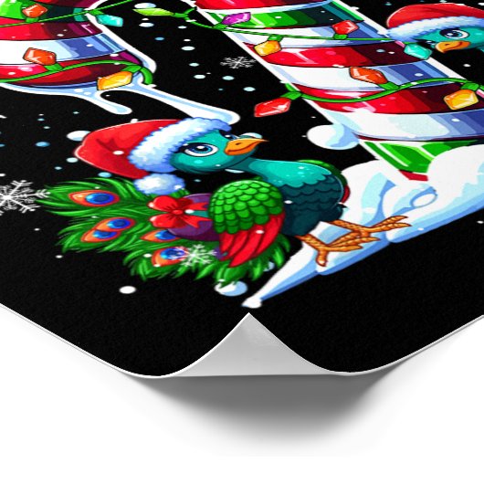 Three Santa Peas On Candy Cane Christmas Kids Todd ポスター (角)