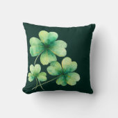 Three Shamrocks with Crossed Stems Accent Pillow クッション (正面)