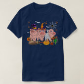 Three Sheep Halloween Mummy Witch Scary Pumpkins F Tシャツ (デザイン正面)