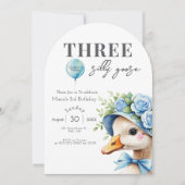 Three Silly Goose Boy 3rd Birthday  Invitation 招待状 (正面)