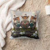 Three singing mice, Christmas fun! クッション (ブランケット)