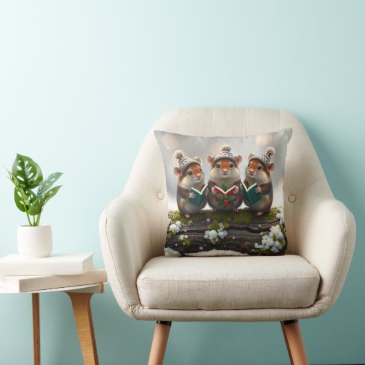 Three singing mice, Christmas fun! クッション (椅子)