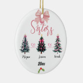 Three Sisters Christmas Tree With Custom names セラミックオーナメント (右)