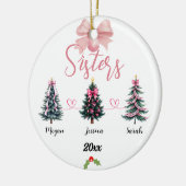 Three Sisters Christmas Tree With Custom names セラミックオーナメント (左)