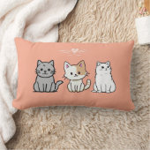 Three Sitting Cats Illustrations ランバークッション (ブランケット)