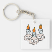 Three Skulls with Burning Candles キーホルダー (正面)