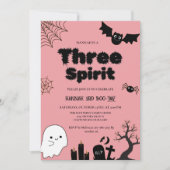 Three Spirit ハロウィン3歳の誕生日パーティー 招待状 (正面)