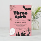 Three Spirit ハロウィン3歳の誕生日パーティー 招待状 (スタンド正面)