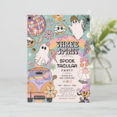 Three Spirit レトロハロウィン3歳の誕生日パーティー 招待状 (スタンド正面)