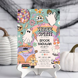Three Spirit レトロハロウィン3歳の誕生日パーティー 招待状