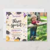 Three Spirit Halloween 3rd Birthday写真 招待状 (正面)