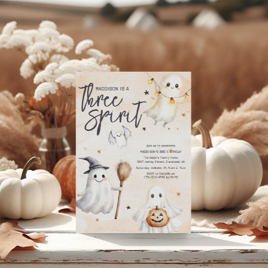 Three Spirit Third Birthday Party Invitation 招待状