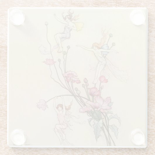 “Three Spirits Mad With Joy” by Warwick Goble ガラスコースター (裏面)