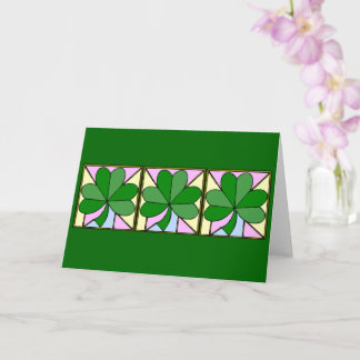 THREE SQUARES WITH SHAMROCKS, "ST. PATRICK'S DAY G カード