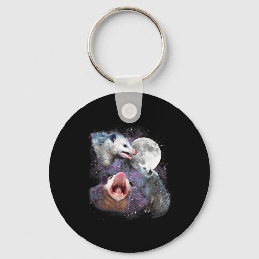 Three Ssums Moon 3 Osums Dead Moon Weird Cursed Me キーホルダー (正面)